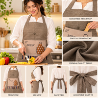 Natural Taupe Brown kitchen apron photo 2
