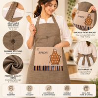 Natural Taupe Brown kitchen apron photo 4