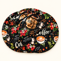 Black Coffee Print quilted table mat photo 1