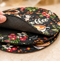 Black Coffee Print quilted table mat photo 2