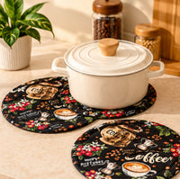 Black Coffee Print quilted table mat photo 3