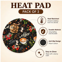 Black Coffee Print quilted table mat photo 4