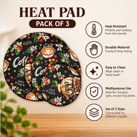 Black Coffee & Multicolour Print table mat photo 4