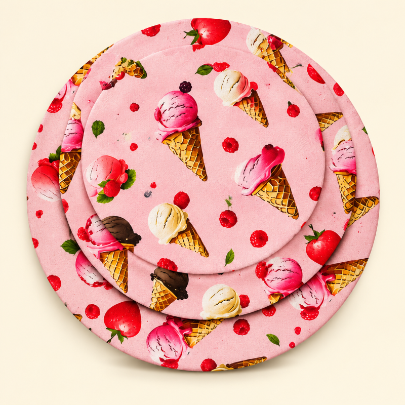 Pastel Pink Ice Cream Print table mat photo 1