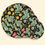 Black Tropical Green Floral round quilted table mat photo 1
