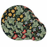 Black Tropical Green Floral round quilted table mat photo 5