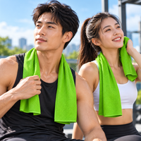 Neon Lime Green cooling sports towel photo 2