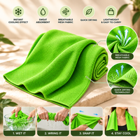 Neon Lime Green cooling sports towel photo 3