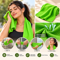 Neon Lime Green cooling sports towel photo 4