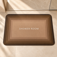 Anupam 127568I Warm Taupe SHOWROOM Printed Rectangular Bath & Entryway Floor Mat with Layered Frame Pattern view 1