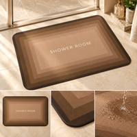 Anupam 127568I Warm Taupe SHOWROOM Printed Rectangular Bath & Entryway Floor Mat with Layered Frame Pattern view 2