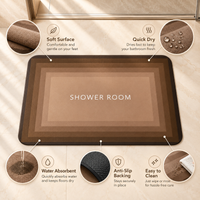 Anupam 127568I Warm Taupe SHOWROOM Printed Rectangular Bath & Entryway Floor Mat with Layered Frame Pattern view 3