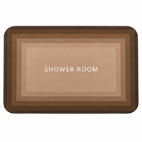 Anupam 127568I Warm Taupe SHOWROOM Printed Rectangular Bath & Entryway Floor Mat with Layered Frame Pattern view 4