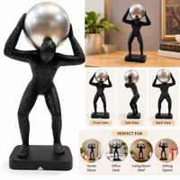 Anupam Atlas man silver sphere figurine multiple views