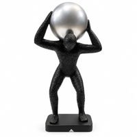 Anupam black and silver Atlas figurine white background