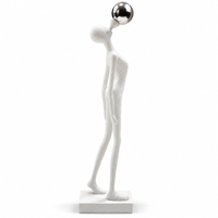Anupam abstract white and silver balance ball figurine white background