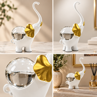 Anupam white gold elephant figurine multi view and decor usage