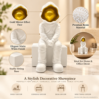 Anupam white and gold seated figurine premium decor view
