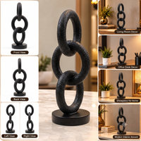 Anupam black interlocking ring sculpture multi view and decor uses