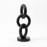Anupam black interlocking ring sculpture on white background