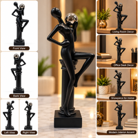 Anupam black abstract lady figurine multi view and decor uses