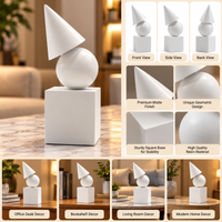 Anupam white geometric abstract sculpture multi view and decor uses