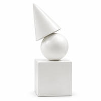 Anupam white geometric abstract sculpture on white background