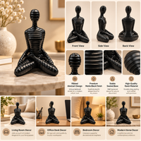 Anupam abstract meditating figurine multi angle and usage views