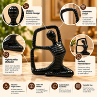 Anupam modern black abstract yoga figurine features