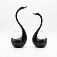 Anupam black swan pair figurine on white background