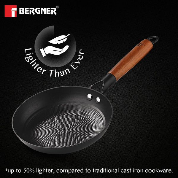 Odin Lightweight Iron Frypan with Wooden Coated Handle