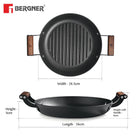 Odin 28 cm Lightweight Iron Grill Plate with Wooden Coated Handle