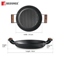 Bergner Odin 28 cm Iron Grill Pan with Wooden Handle