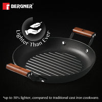 Bergner Odin 28 cm Iron Grill Pan with Wooden Handle