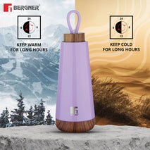 Bergner Walking Stainless Steel Vaccum Bottle 500ml, Mauve