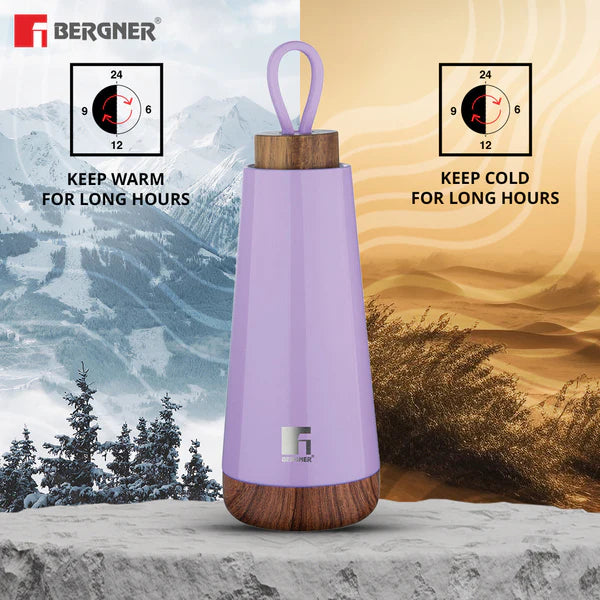 Bergner Walking Stainless Steel Vaccum Bottle 500ml, Mauve