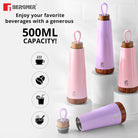 Bergner Walking Stainless Steel Vaccum Bottle 500ml, Mauve
