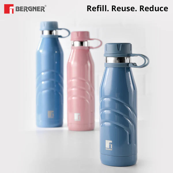 Bergner Walking Stainless Steel Vaccum Bottle 500ml, Peach