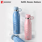 Bergner Walking Stainless Steel Vaccum Bottle 1000ml, Peach