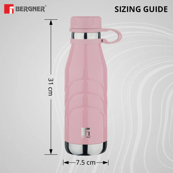 Bergner Walking Stainless Steel Vaccum Bottle 1000ml, Peach