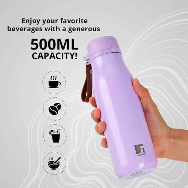 Bergner Walking Stainless Steel Vaccum Bottle 500ml, Mauve