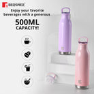 Bergner Walking Stainless Steel Vaccum Bottle 500ml, Mauve