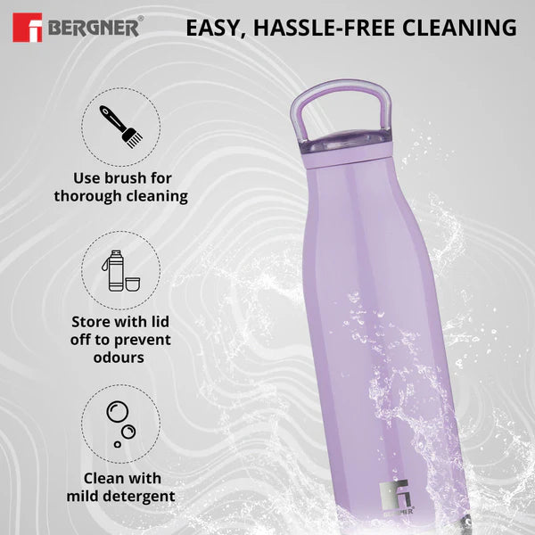 Bergner Walking Stainless Steel Vaccum Bottle 500ml, Mauve