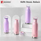 Bergner Walking Stainless Steel Vaccum Bottle 500ml, Mauve
