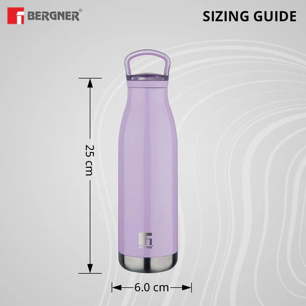 Bergner Walking Stainless Steel Vaccum Bottle 500ml, Mauve