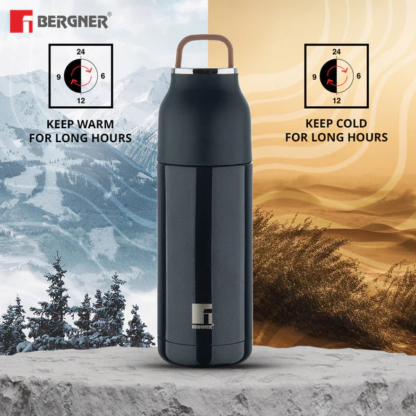 Bergner Walking Stainless Steel Vaccum Bottle 350ml, Saphire Blue