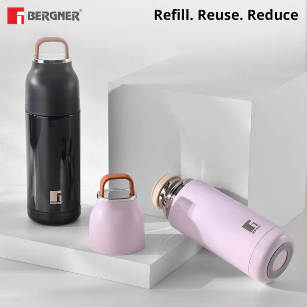 Bergner Walking Stainless Steel Vaccum Bottle 350ml, Saphire Blue