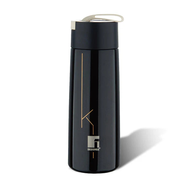 Bergner Walking Stainless Steel Vaccum Bottle 350ml, Black