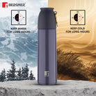 Bergner Walking Stainless Steel Vaccum Bottle 500ml, Grey