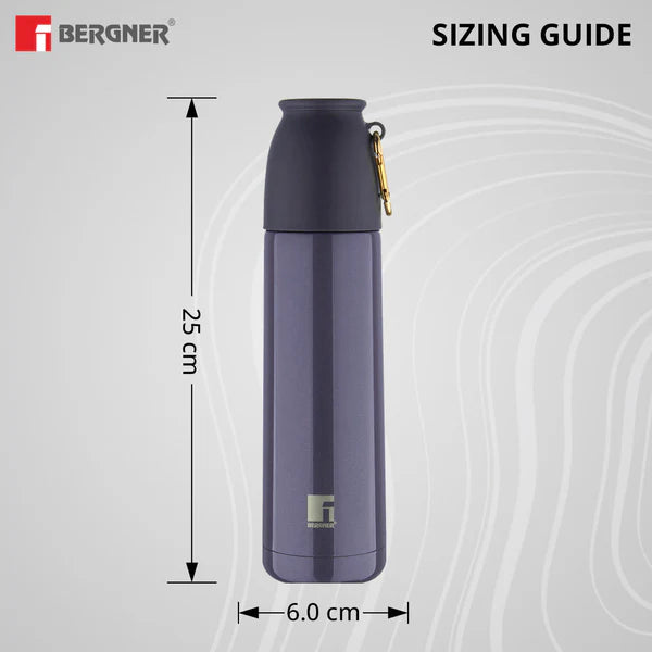 Bergner Walking Stainless Steel Vaccum Bottle 500ml, Grey